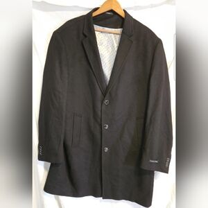Luciano Natazzi Italian Mens Cashmere Overcoat Knee Length Trench Coat 50-5XL